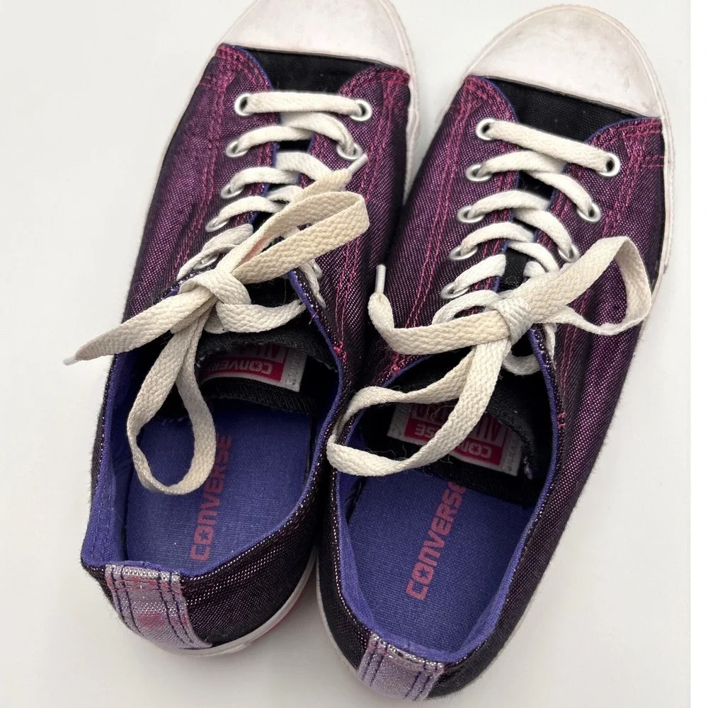 Converse Chuck Taylor All Star Purple Black Shimmer Denim Low Top 654227F 6
